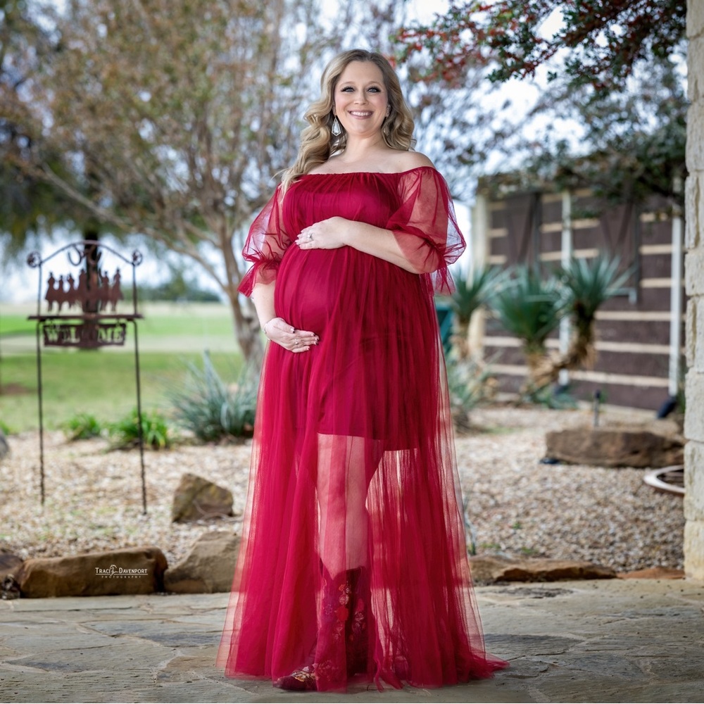Ever Pretty Deep Red Tulle Gown - Picture 5 of 5